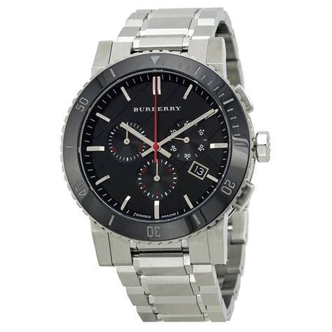 burberry black metal watch mens|burberry men's watches chronograph.